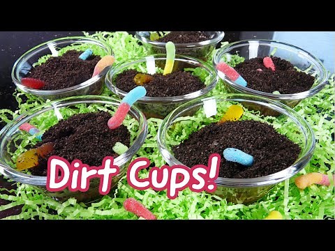 How to Make DIRT CUPS! (Chocolate Pudding Cups with Gummy Worms)