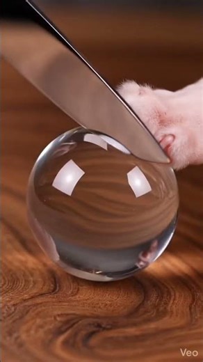 “Cute Cat Paw Slicing a Magic Glass Ball 😱✨ | Satisfying ASMR”