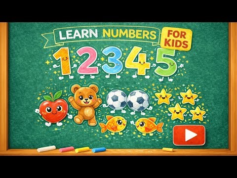 Learn Numbers 1 to 5 🎨 | Fun Chalkboard Counting for Kids