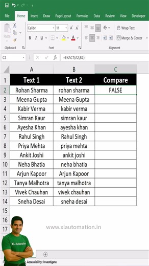 The One Mistake That Breaks Your Text Comparison Logic #excel #excelforbeginners #exceltips