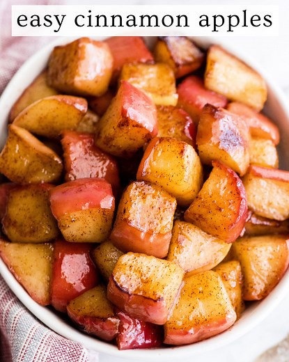 5.1K views · 26 reactions | These cinnamon apples taste like a warm apple pie, but they are easy to make in 15 minutes on the stovetop! This cinnamon apples recipe is a delicious side dish, snack, or light dessert. #cinnamonapples #cinnamonapplesrecipe #apples #applerecipes #breakfastrecipes #easyrecipes | Joyfoodsunshine | Facebook