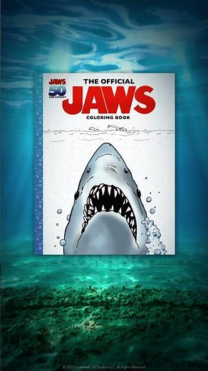 The Official Jaws Coloring Book illustrated by Alvin Epps splashes onto shelves 4/1. 🦈