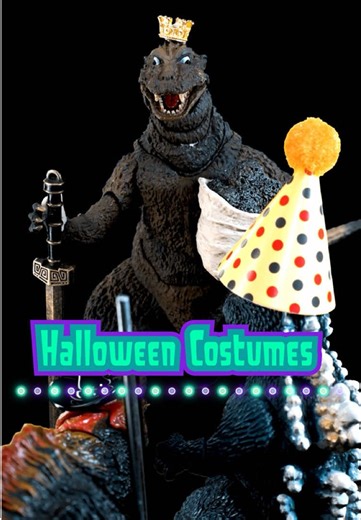 Stop Motion | Godzilla’s Halloween costumes for 2025. Larry has a good one this year. #stopmotion #godzilla #halloween #costume #fyp