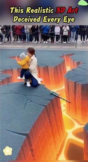 This 3D street art pranked EVERYONE#streetart #opticalillusion #artprank #public #mindblown#funny
