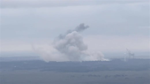 Fire in the hole! Video of the Dynamic Test Stand imploding at NASA's Marshall Space Flight Center (apologies when I slipped a bit on the boulder I was standing on Cecil Ashburn). | Liz Hurley WAFF 48