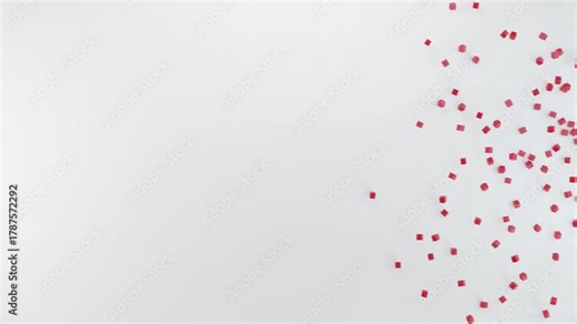 USSR flag made from blocks. Colorful 3D blocks fall, form the flag and scatter away. 4K, 60fps.