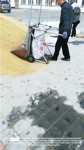 Farmer’s homemade grain bagging tool, fill and transport in one step