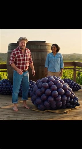 Big Grapes, Big Mistakes! Giant food made with AI 🍇 Follow for impossible meals #grapes #wine #epicfail #fall #ai