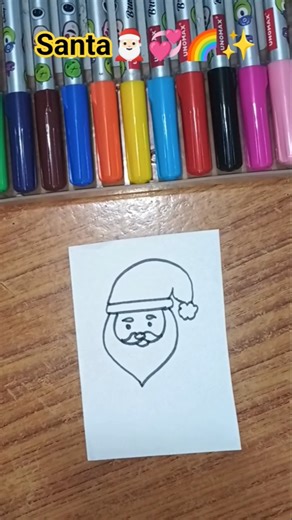 How to draw santa in easy steps🎅🏻💞🌈✨#Shorts#SantaDrawing#easyartforkids#drawingtutorials#satisfying💖
