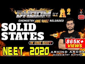 Solid State One Shot with MCQ | Crash Course NEET 2023 Preparation | NEET Chemistry | Arvind Sir