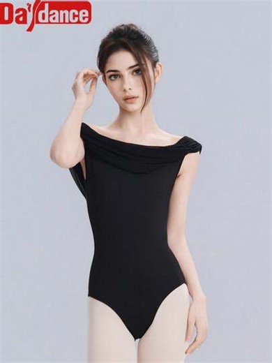 Daydance1 Piece Of Women's Ballet Leotard Adult Netting Flared Front Full Ballet Bodysuit Adult Gymnastics Ballerina Short Sleeves Leotards | SHEIN