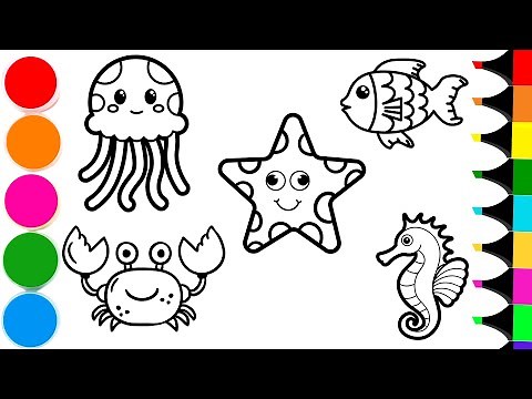 Learn To Draw BEAUTIFUL Sea Animals Step by Step | How to Draw Underwater Sea Animals