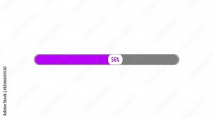 Loading bar animation run shape with percentage count zero to hundred purple color animation, percentage count zero to hundred