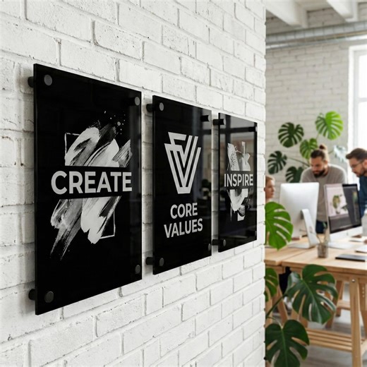 Personalized Acrylic Office Sign, Company Logo, Custom Plaque - Etsy