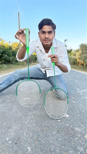 Aluminium Lightweight Badminton-Racket, Set of 2 Pieces of Shuttle Cock Feathers Combo #shorts