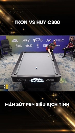 258K views · 3K reactions | Tkon vs Huy C300 - Màn sút pen kinh điển | Billiard iThethao.vn | Facebook
