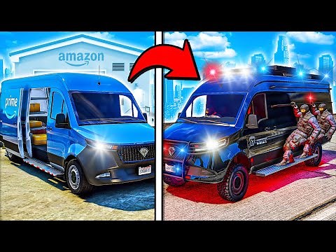 Converting Amazon Delivery Van into the BEST SWAT Car in GTA 5!