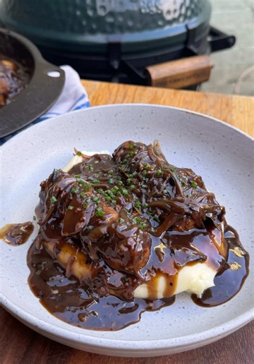 Sausage and Stout Stew Recipe on Big Green Egg