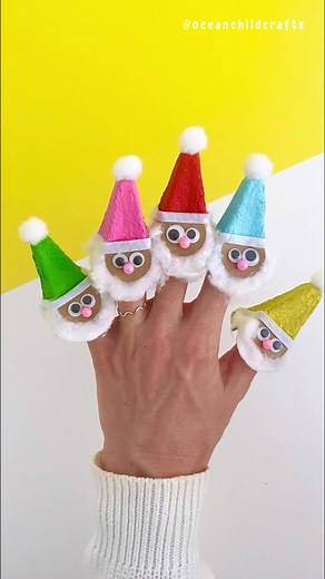 DIY Christmas Craft: Rainbow Santa Puppets for Kids