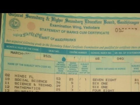 Gujarat Board Marksheet Details||Certificate No||Registration No||Serial No||Marksheet No||Seat No