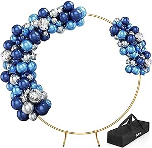 Round Balloon Arch Stand, 7.2FT Gold Arch Backdrop Stand, Circle Balloon Arch Frame, Wedding Arch Stand for Ceremony, Circle Backdrop Stand for Wedding Birthday Party Baby Shower Decoration