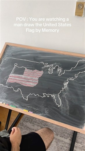 Drawing The Flag Of The United States Of America From Memory