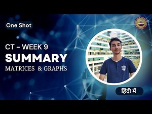 Computational Thinking Week 9 (Matrices & Graphs) | IIT Madras Online Bs Degree #iitmadras