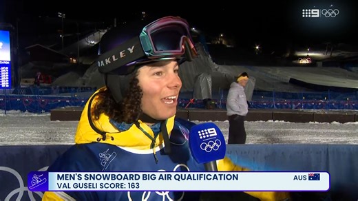 Guseli reacts to big air stunner