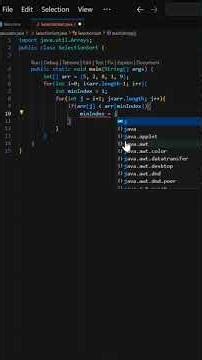 SelectionSort in java #selectionsort #codingwithankita #coding #javalanguage #viral #trending