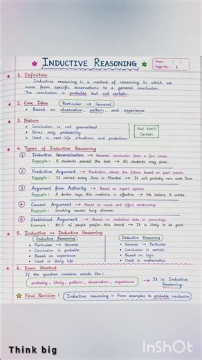 unit 5Inductive Reasoning UGC NET simple notes ✍️🔥