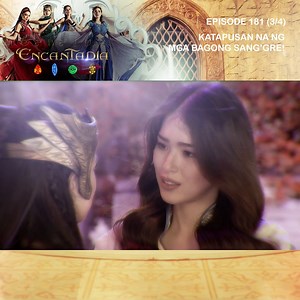 Encantadia 2016: Episode 181 (Part 3 of 4) https://bit.ly/Encantadia2016FullEpisodes 'Encantadia' revolves around the story of four kingdoms: Lireo, Sapiro, Hathoria, and Adamya. The queen of Lireo, Minea, had to choose among her daughters, Sang'gre Amihan, Sang'gre Pirena, Sang'gre Danaya, and Sang'gre Alena, to be her successor and each will keep one of the powerful gemstones of water, earth, fire, and air that maintain the balance in the world of Encantadia. After testing the capabilities of 