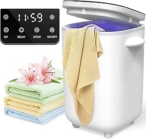 40L Towel Warmer Bucket - Luxury Towel Warmers with U.V Lamp, LED Display, Fragrant Disc Holder, Delay Timer, Temperature Adjustable - Hot Towel Warmer for Bathroom, Pool, Spa (Black)