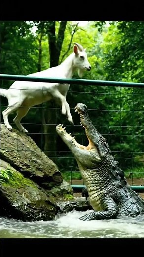 Life Crocodile🙏Goat Ep670 #shortsvideo #goat #leopardadventure #viralvideo #leopard #goatclimbing 🦾🐾