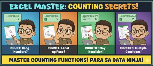 Count function sa excel #reels #exceladvanced | Well Z. Icawat