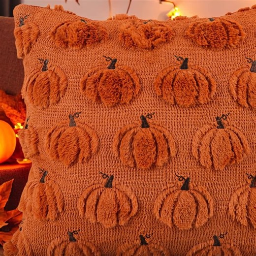Knitted Halloween Pillow Cover: Pumpkin, Ghost & Spooky Eyes - Etsy