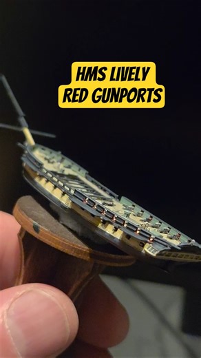 HMS Livley red gunports #navalwargaming #miniaturepainting