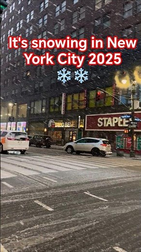 It's snowing in New York City 2025 ❄️☃️ #snow #snowfall #necsnow