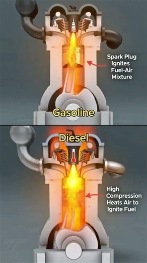 ​Gasoline vs Diesel engine​Engine working animation​Petrol engine vs Diesel engine mechanis