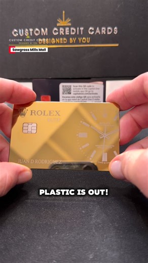 Custom Credit Cards on Instagram: "Plastic is out. Metal is in! #customcreditcards #metalcards #laserengraving #elite #upgrade #rolex #gold"