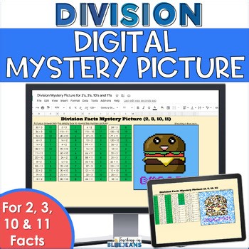 Digital Mystery Picture for Division Facts 2, 3, 10 & 11 Fun Math Pixel Art