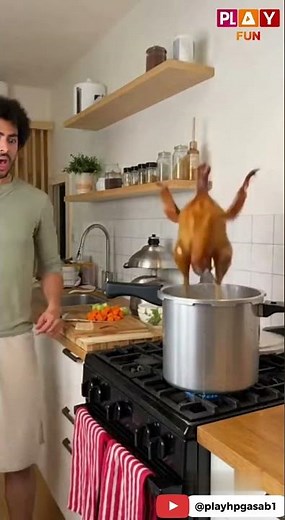 Flying Chicken Explosion! Pressure Cooker Surprise 😂🍗✈️ | Funniest Kitchen Short! #funny #viral