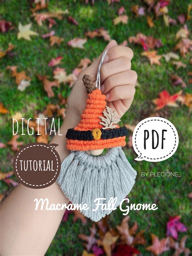Macrame Fall Gnome PDF Tutorial: Autumn Thanksgiving Decor (digital Pattern) - Etsy UK