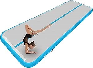 Inflatable Air Gymnastics Mat 10ft/13ft/16ft/20ft Tumbling Mat with Electric Pump 4.3ft Extra Wide 4 Inches Thich Tumble Track for Home Use/Training/Cheerleading/Yoga/Water