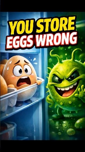 You’re Storing Eggs Wrong! Stop Using the Fridge Door 🥚 #kitchenhacks #foodstorage