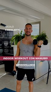 30K views · 296 reactions | Dopo gli addominali sulla sedia, oggi passiamo a un workout total body: ti servono solo due manubri per allenare tutto il corpo, direttamente nel salotto di casa tua!  Quattro esercizi, un allenamento completo per scolpire e tonificare. Se ti è piaciuto il primo reel, preparati, perché questa serie è solo all’inizio.  Provalo e fammi sapere cosa ne pensi!  #RW25 #RiminiWellness #HomeWorkout #TotalBody #Manubri | nicolofamiglietti | Facebook