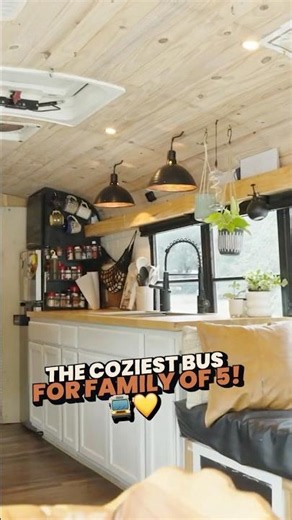 Family of 5 Lives in a Beautiful Bus Home (Part 1 of 2) #shorts