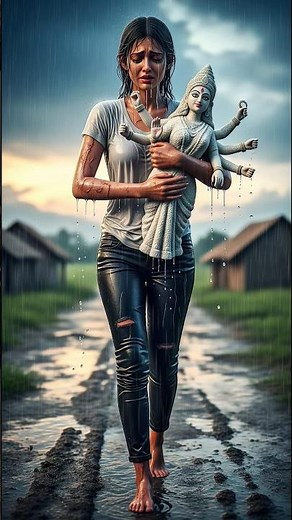 Baarish Me Chawal Ki Maa Durga 😭🙏 | Komal Ka Dard Dekh Rone Laga Internet! | AI SUNO KAHANI #shorts