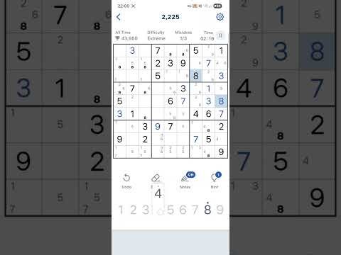 Sudoku Extreme Difficulty Level. Match 7