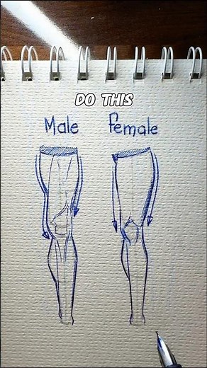 ✨Male and Female legs drawing tutorial EasyPeasy✨ #howtodraw