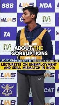 LWS SSB Lecturette on Unemployment & Skill Mismatch in India #ssb #lecturette #shorts #lws #viral
